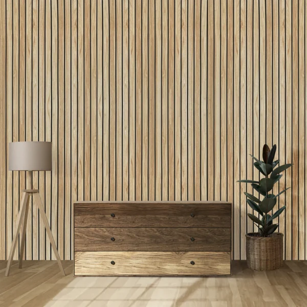 Panneaux acoustiques EPS Classic Oak – Insonorisation / Imperméabilité – Intérieur/Extérieur – 50x120x2cm - Image 2