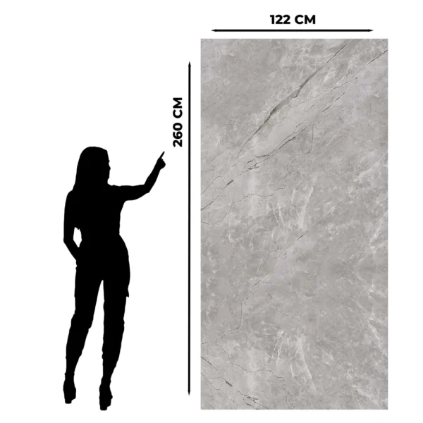 PVC Marmer Wandpaneel Grey Carrara 122x260cm - Image 5